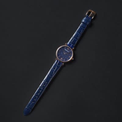Emporio Armani 深藍色星空皮革腕錶