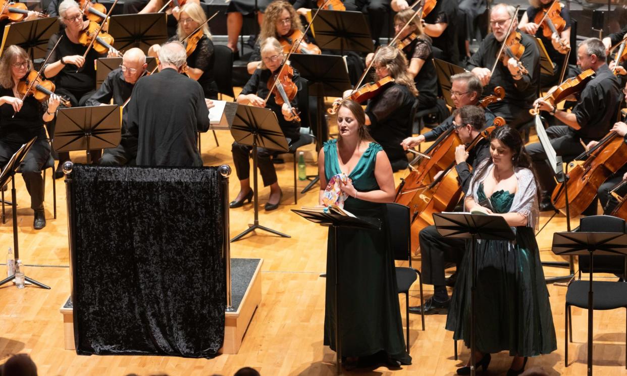 <span>Excellent singers … (L to R) Eleanor Dennis as Eva and Georgia Mae Bishop as Magdalene in Die Meistersinger.</span><span>Photograph: Sara Platt</span>