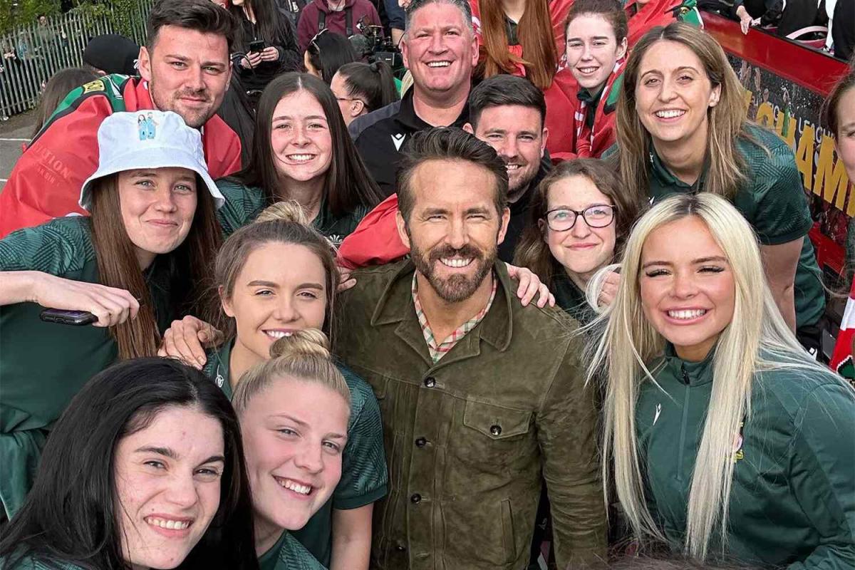 Ryan Reynolds downs champagne as Wrexham Women celebrate semi-pro