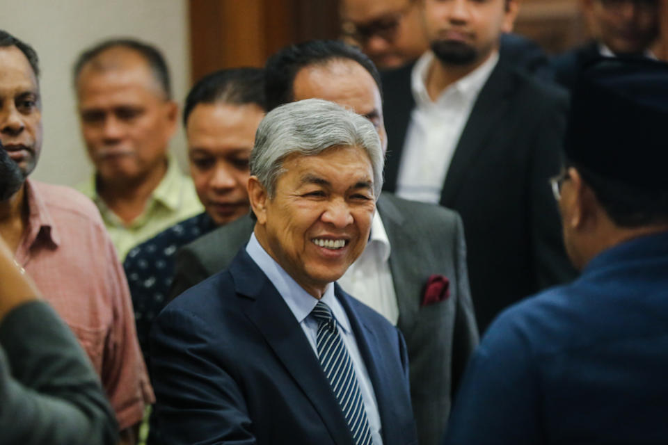 Datuk Seri Ahmad Zahid Hamidi is seen at the Kuala Lumpur High Court December 11, 2019. — Picture by Firdaus Latif