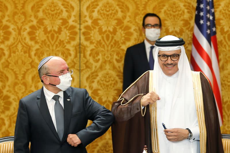 Israeli government delegation signs an agreement with Bahraini officials in Manama