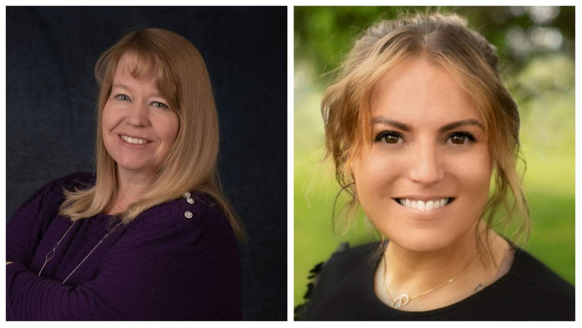 Democratic candidates for Idaho’s seats in the U.S. House of Representatives are Wendy Norman, left, of Rigby, for Congressional District 2, and Kaylee Peterson, of Eagle, for District 1.