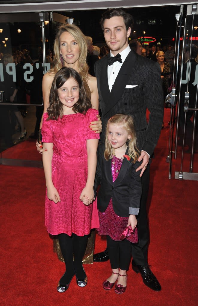 Sam Taylor-Wood, Aaron Johnson, Abby Greenheart, and Angelica Jopling attend the Closing Gala premiere of “Nowhere Boy” in London in October 2009. WireImage