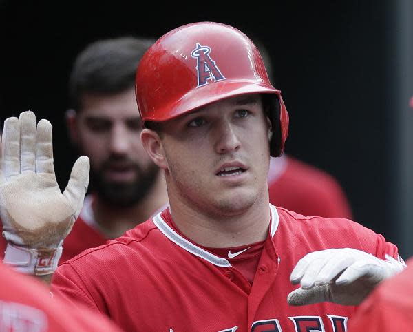 Mike Trout is reportedly uninjured after being involved in a car accident Wednesday night. (AP)