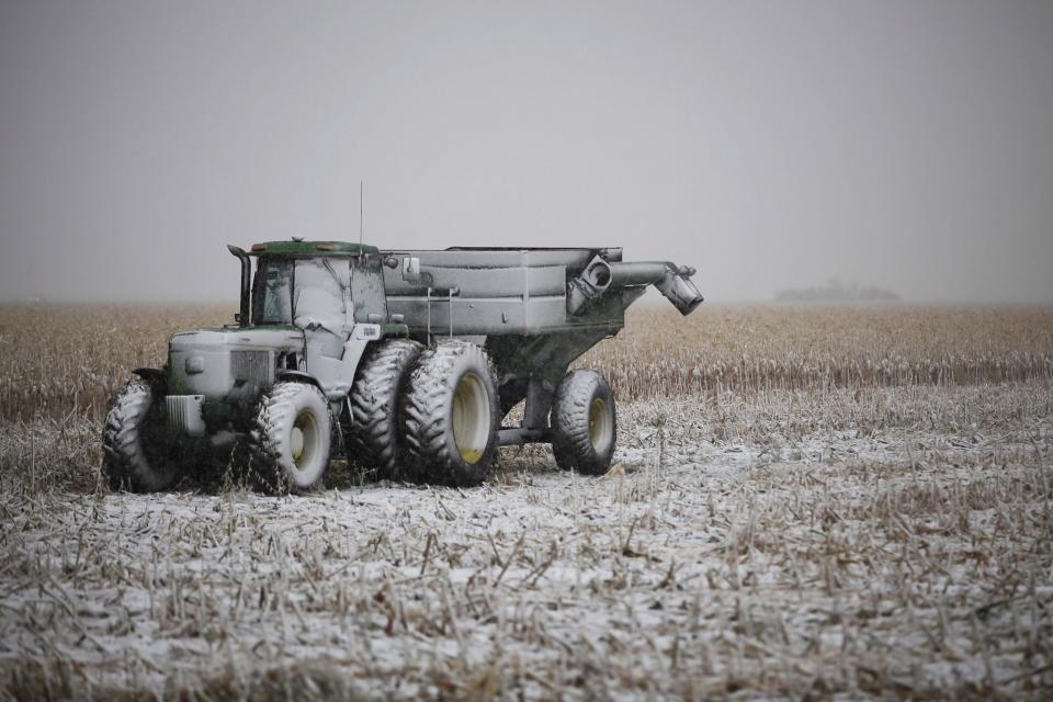 <p>No. 15: Steinbach, Man.<br>Proportion of work with the potential to be automated: 48 per cent<br>Population: 10,320<br>Farm equipment sits idle beside Highway 12 near Steinbach, Man. (THE CANADIAN PRESS/John Woods) </p>