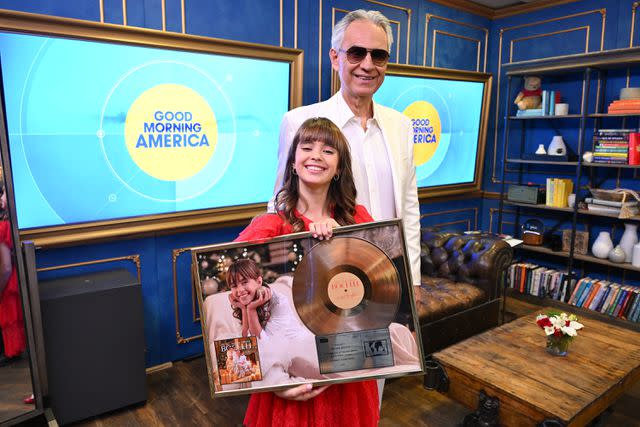 <p>ABC News/Paula Lobo</p> Andrea Bocelli and daughter Virginia on Good Morning America