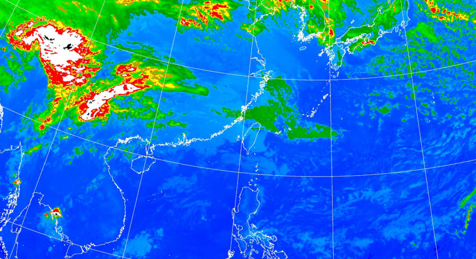 今、明（22日、23日）兩天台灣各地大多為多雲到晴。（圖取自中央氣象署網站）