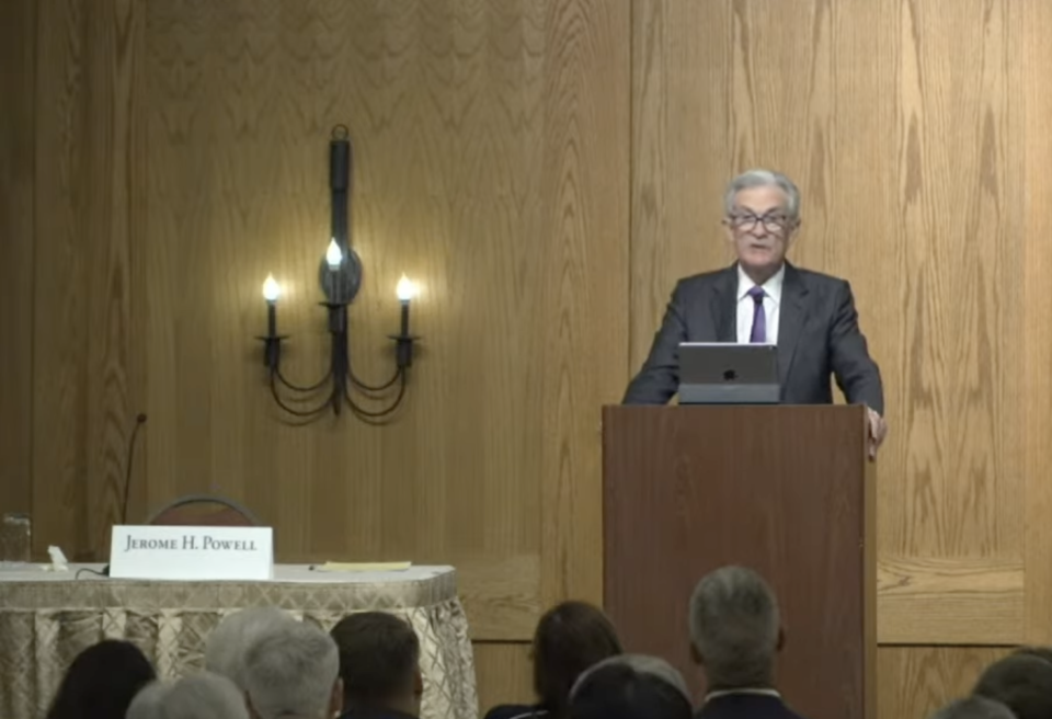 Fed Chair Jerome Powell speaks at Jackson Hole on August 25, 2023.