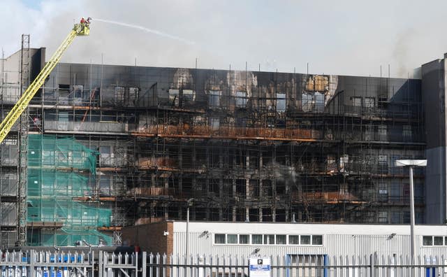 Firefighters at the scene of the blaze on Freshwater Road in Dagenham