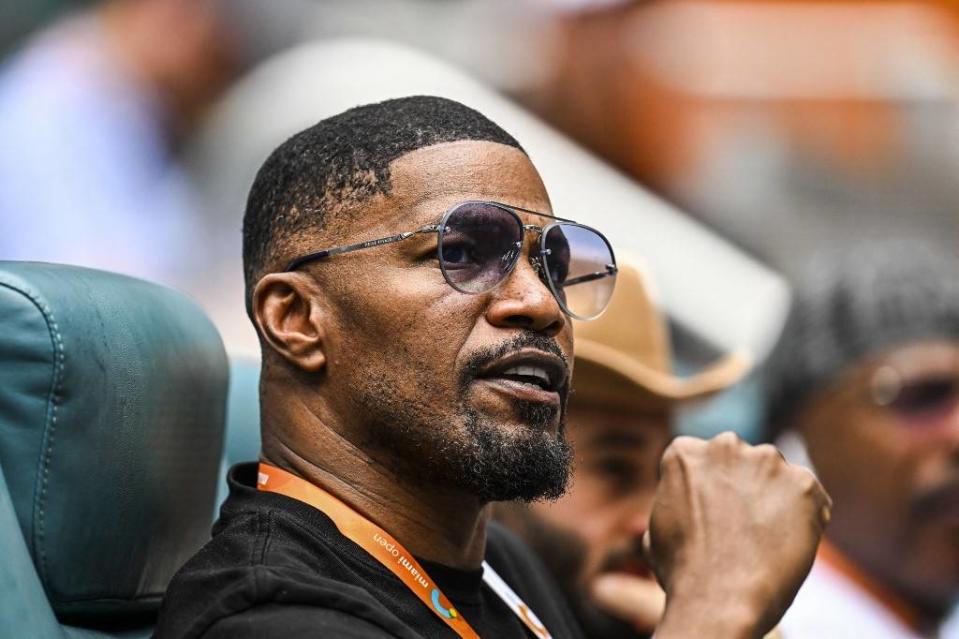 L’acteur américain Jamie Foxx, ici en photo à l’Open de Miami, le 30 mars 2023. 