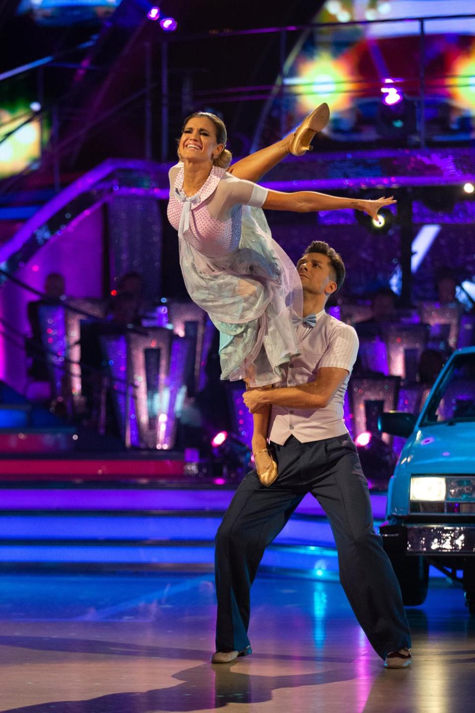 Sulky: Ashley was criticised for her expression following her victory in the dance-off (BBC / Guy Levy)