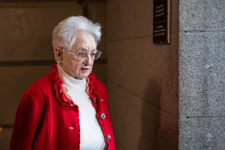 PHOTO: Rep. Virginia Foxx arrives for the House Republican Conference caucus meeting in the Capitol, Feb. 14, 2024. (Bill Clark/CQ-Roll Call via Getty Images)