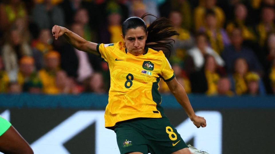 Matildas World Cup squad member Alex Chidiac says she has no idea where she sits in the current pecking order as she enters the A-League Women’s off-season. Picture: Patrick Hamilton / AFP