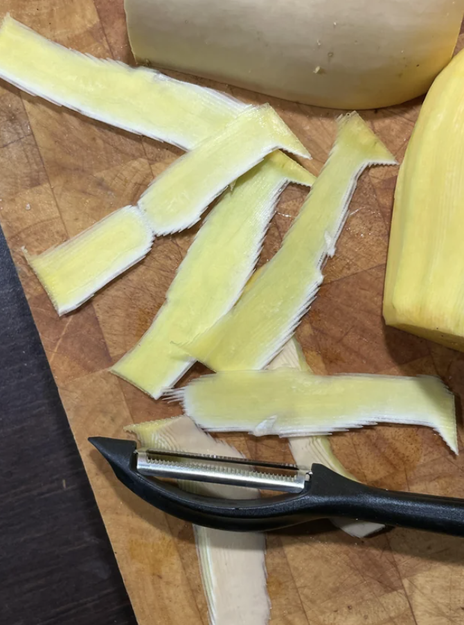 Pumpkin shavings on a counter