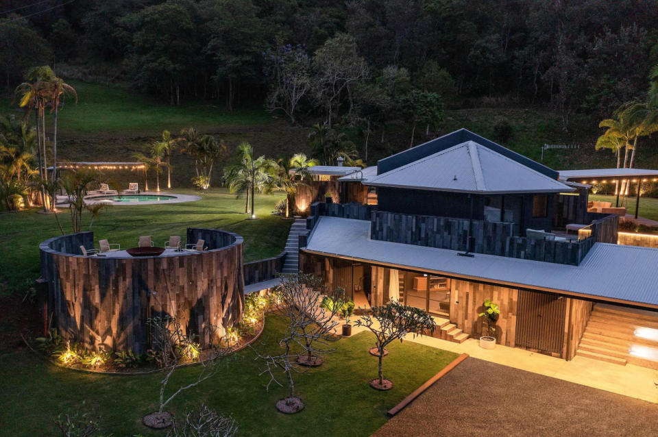 The exterior of a designer home in Byron Bay.