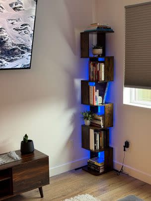 27% off a nifty 6-tier corner bookshelf which looks more like a trendy art sculpture