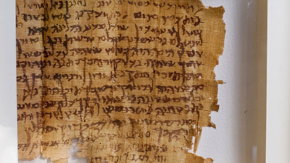 Undercover Israeli officers foiled an attempt by two Palestinian men to sell an ancient, valuable papyrus document on the black market. The document contains 15 lines of Hebrew characters of a type also used in the Dead Sea Scrolls, ancient holy books and apocalyptic treatises thought to have been collected by an ascetic Jewish sect two millennia ago. Photo: AP/Sebastian Scheiner