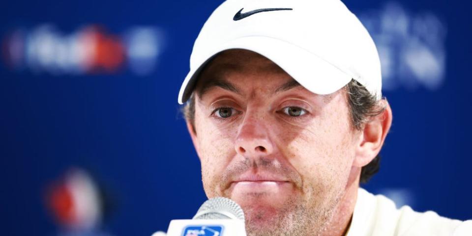 toronto, canada june 07 rory mcilroy of northern ireland speaks to the media after playing in the pro am of the rbc canadian open at oakdale golf and country club on june 07, 2023 in toronto, ontario, canada photo by vaughn ridleygetty images