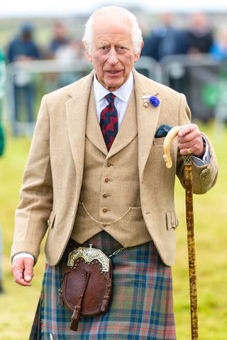 <p>Euan Cherry/Getty</p> King Charles at the 2024 Mey Highland Games in Edinburgh, Scotland on Aug. 3, 2024.