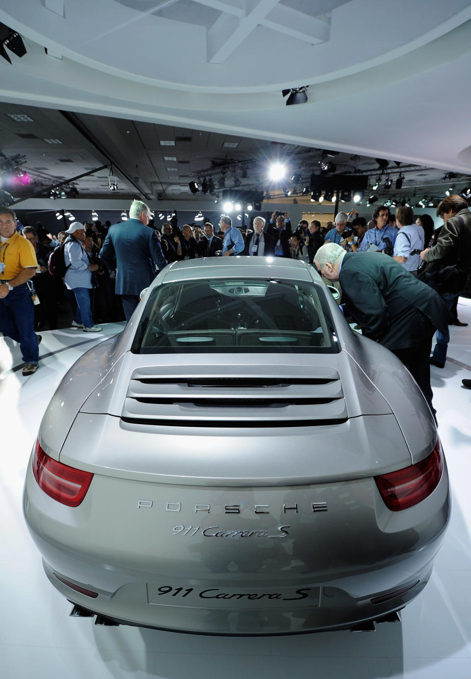 LOS ANGELES, CA - NOVEMBER 16: The new Porsche 911 Carrera S is displayed at the LA Auto Show on November 16, 2011 in Los Angeles, California. The car show opens to the public on Friday and runs through November 27. (Photo by Kevork Djansezian/Getty Images)