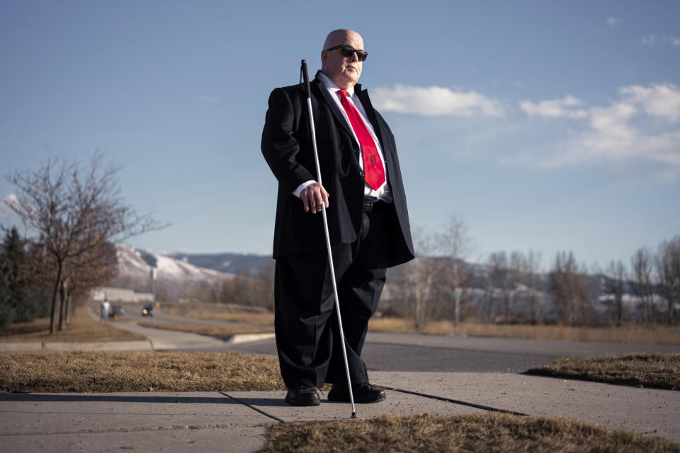 Robert Jaquiss, 67, of Missoula, Mont., has been blind since birth. (Rebecca Stumpf / for NBC News)