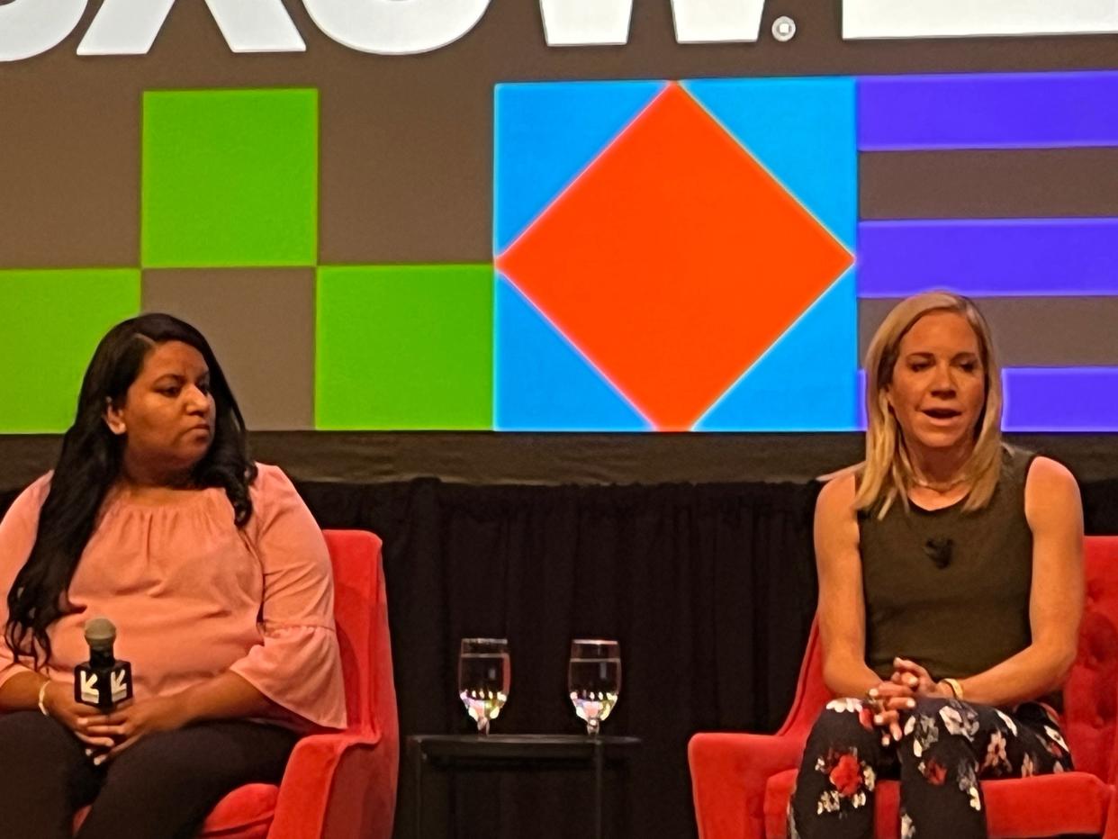 Samantha Casiano and Amanda Zurawski, who both sued the state of Texas when they couldn't get access to abortion for medical reasons, spoke at a SXSW panel March 8. "It's dangerous to be pregnant in Texas," Casiano said.