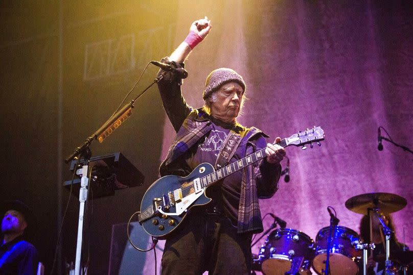 Neil Young performs at the BottleRock Napa Valley Music Festival at Napa Valley Expo in Napa, CA, May 2019