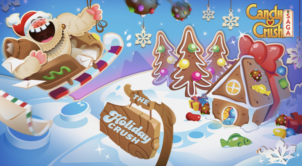 Get your fix of Candy Crush with three new holiday mini-games that are Yeti-approved! (Photo: Candy Crush)