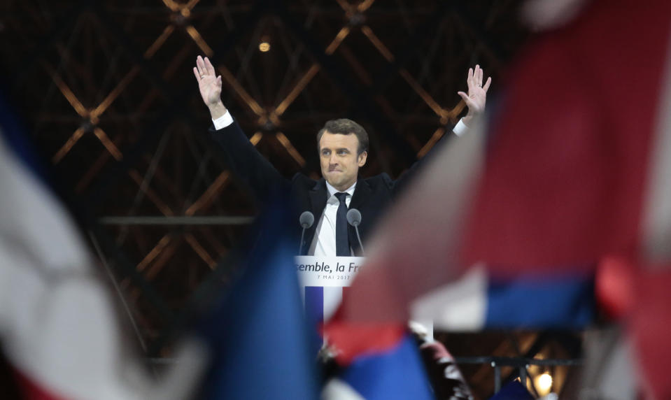 Emmanuel Macron has his sights set on winning dozens of seats for his En Marche party in the next European elections (Getty)