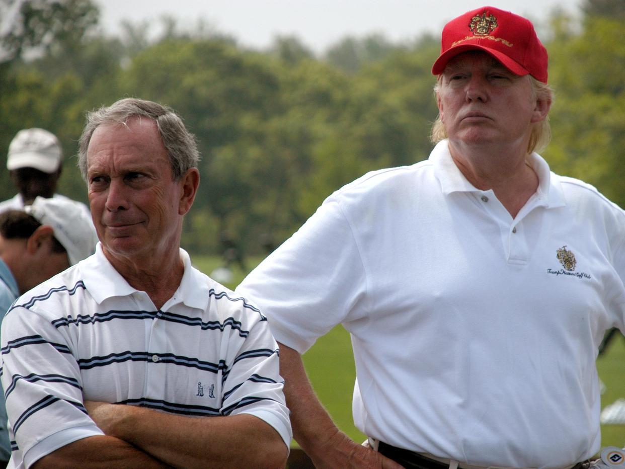 Mike Bloomberg and Donald Trump on golf course