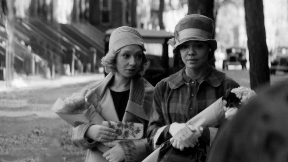 Ruth Negga and Tessa Thompson walking down the street