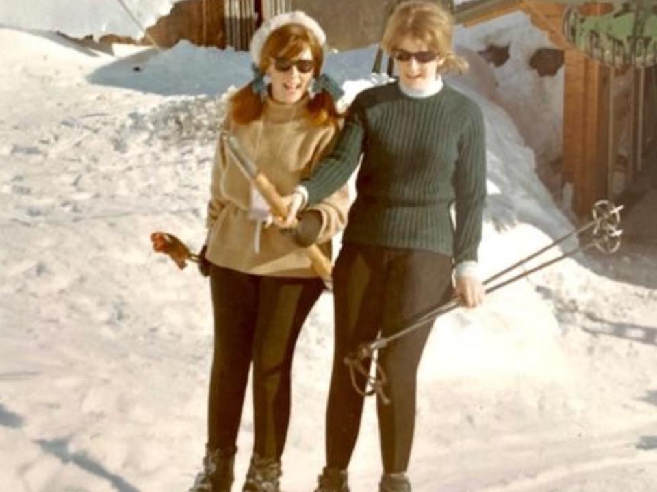 Mountain high: Drina and Anne, two ‘Muribirds’, in the French ski resort of La Villars in the late 1960s (Alex Small)