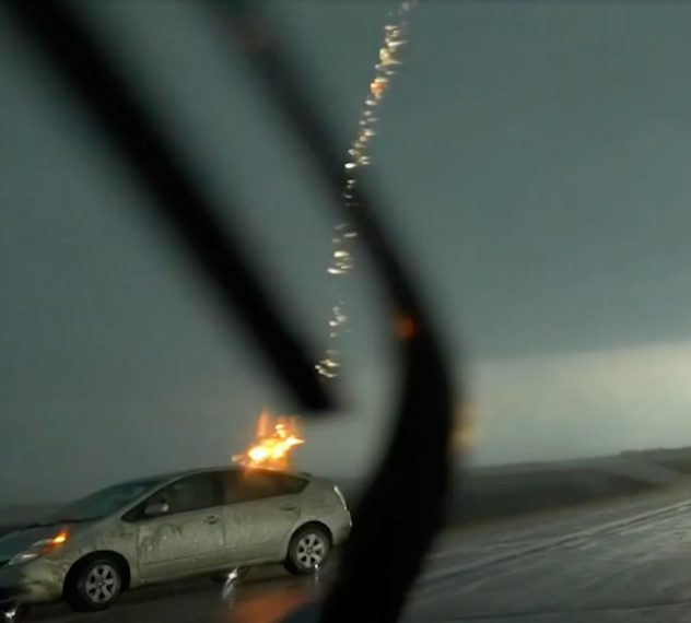 Lightning Strikes Car