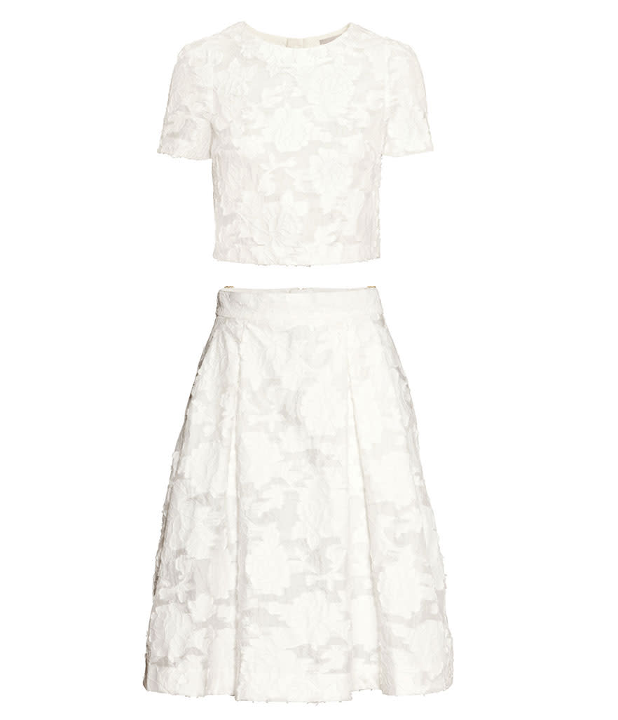 H&M Embroidered Top and Skirt