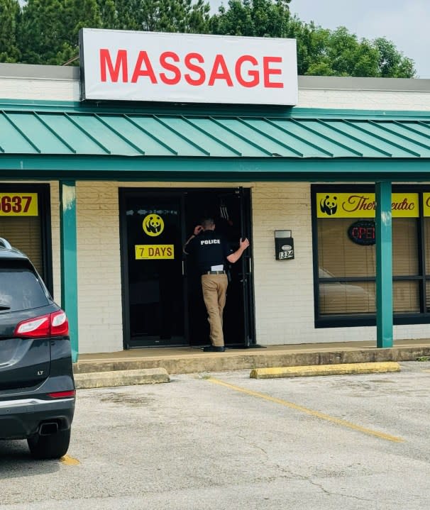 Nacogdoches Police at the massage parlor’s, courtesy of the Nacogdoches Police Department