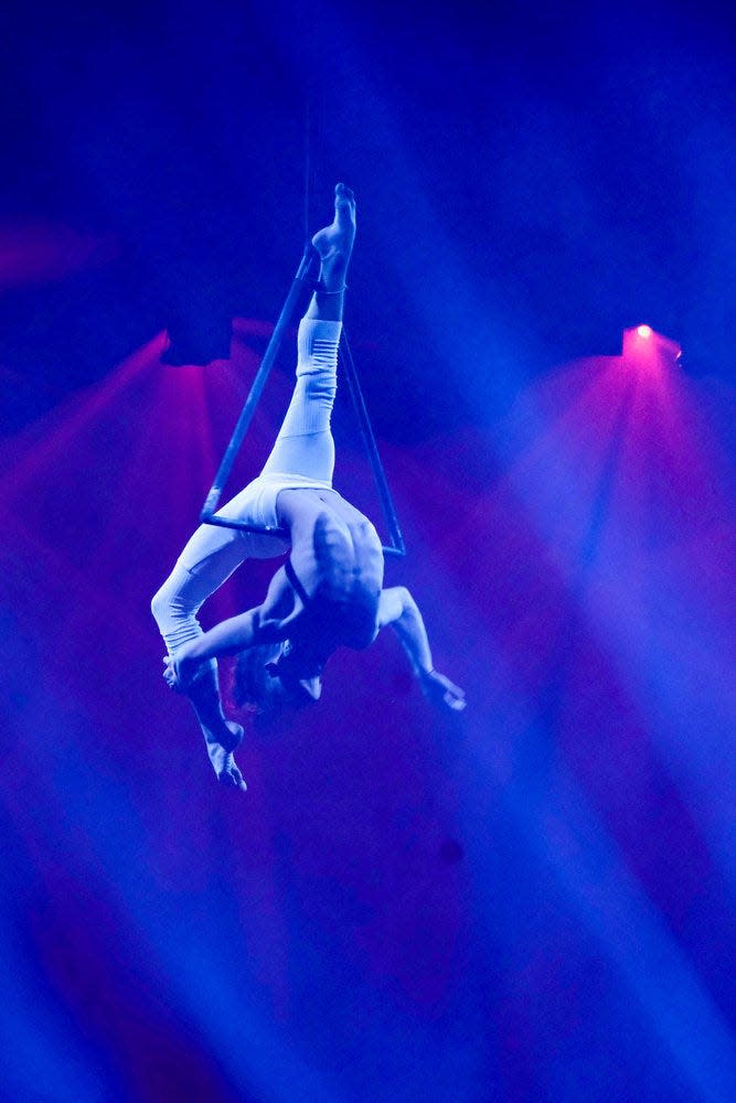 "AGT" loves a comeback. And that's exactly what aerialist Aiden Bryant delivered during his act, which saw him spinning from a metal triangle suspended in the air, with no net below to catch him.