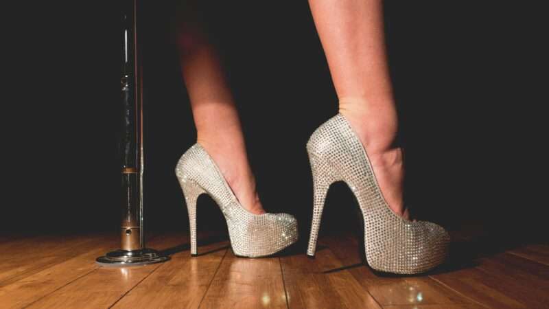 Women's high heels on stage