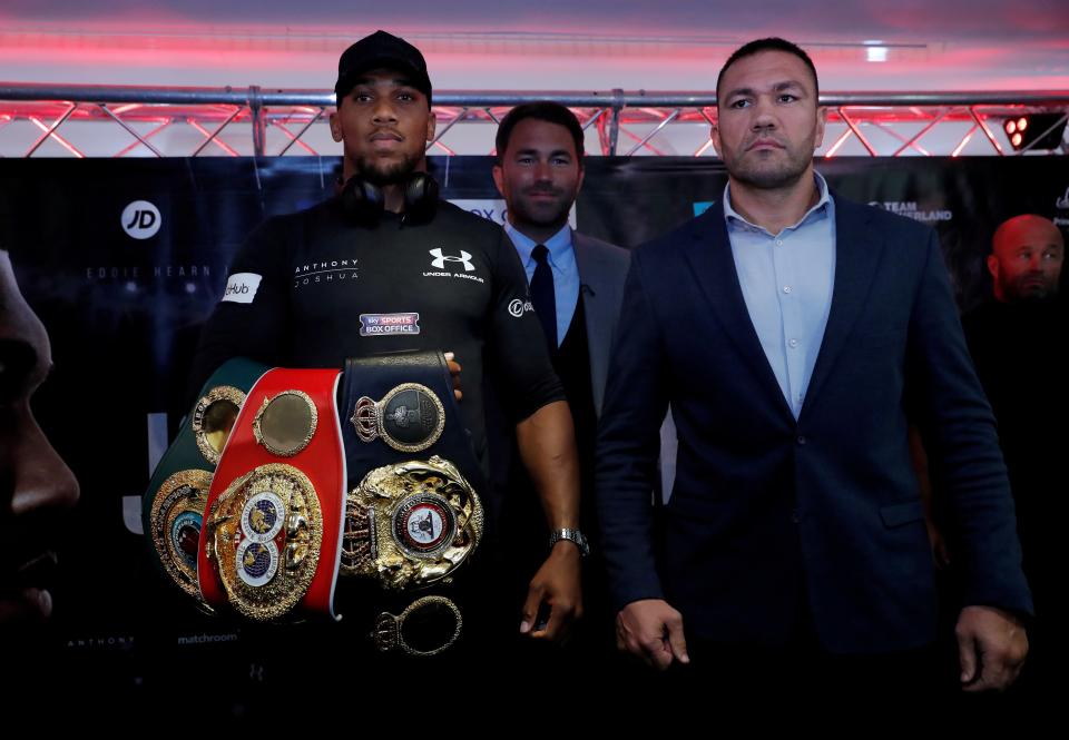 <p>Anthony Joshua and Kubrat Pulev</p> (Action Images via Reuters)