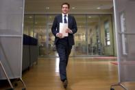 Britain's Chancellor of the Exchequer George Osborne arrives for a news conference in central London, Britain June 27, 2016. REUTERS/Stefan Rousseau/Pool