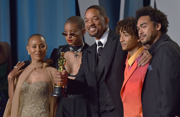 La familia Smith al completo durante los premios Oscar