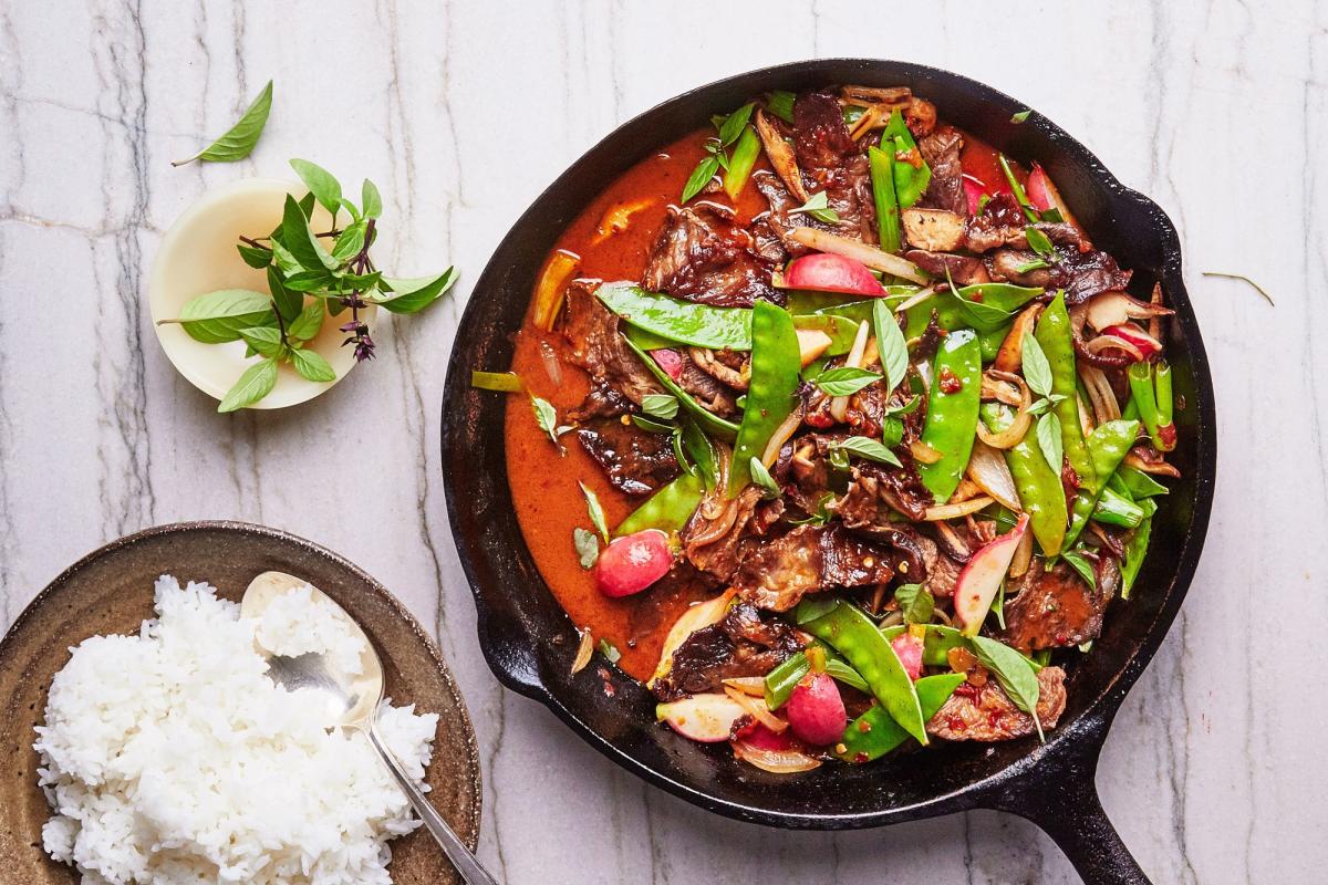 Tamarind-Glazed Flank Steak with Carrots & Dates