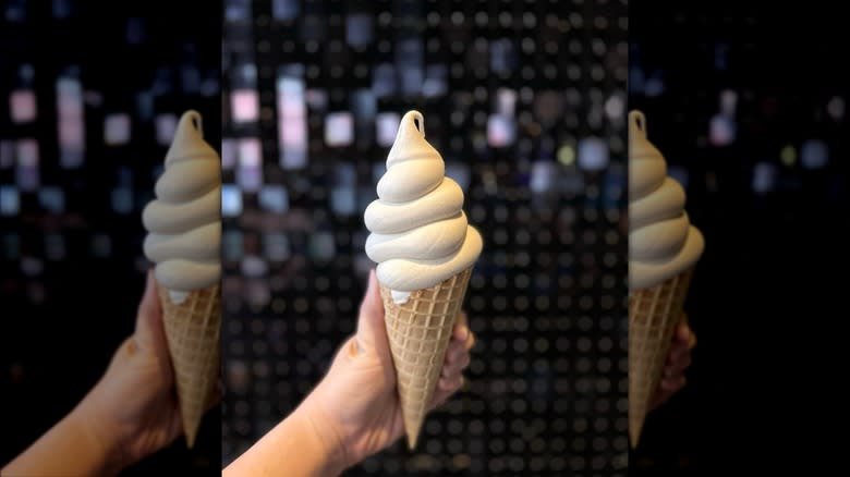 Vanilla soft serve cone