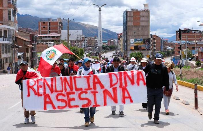 Protest to demand Peru's President Dina Boluarte to step down, in Cuzco