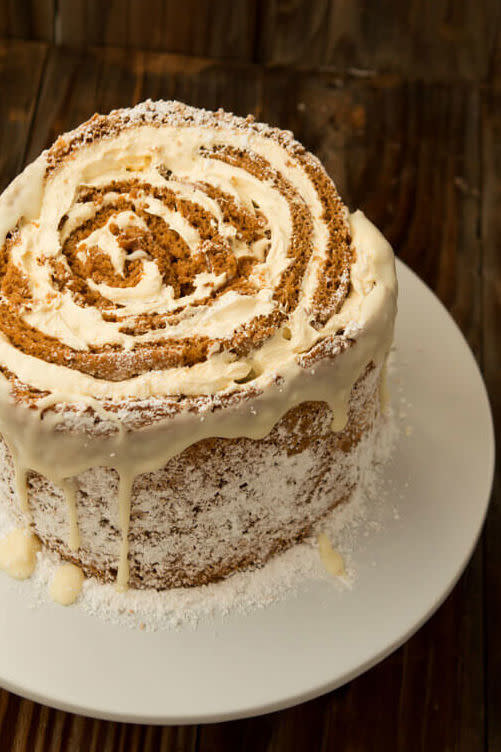 White Chocolate Pumpkin Roll Cake