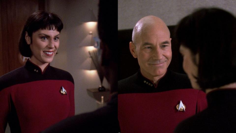 Lt. Ro sees Picard again in season seven of TNG.