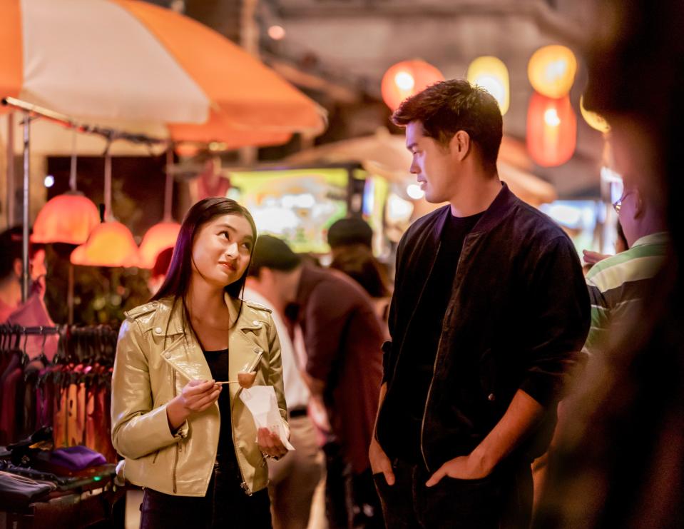 Ever Wong (Ashley Liao) enjoys a night out with "wonder boy" Rick Woo (Ross Butler) in the romantic comedy "Love in Taipei."