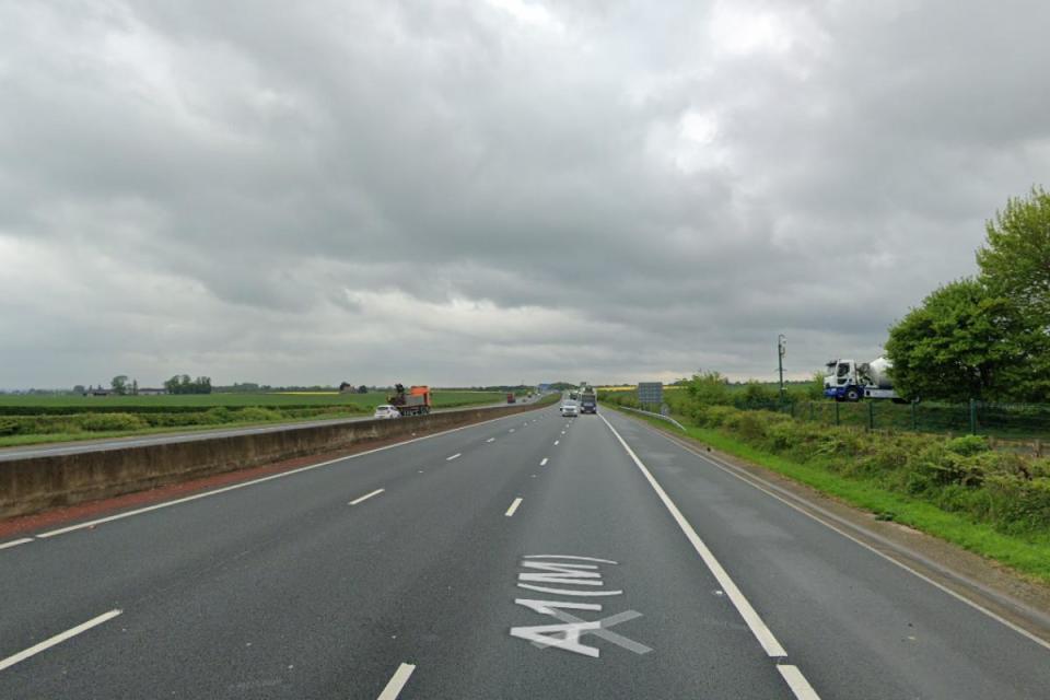 The A1(M) northbound near Ripon. i(Image: GOOGLE MAPS)/i