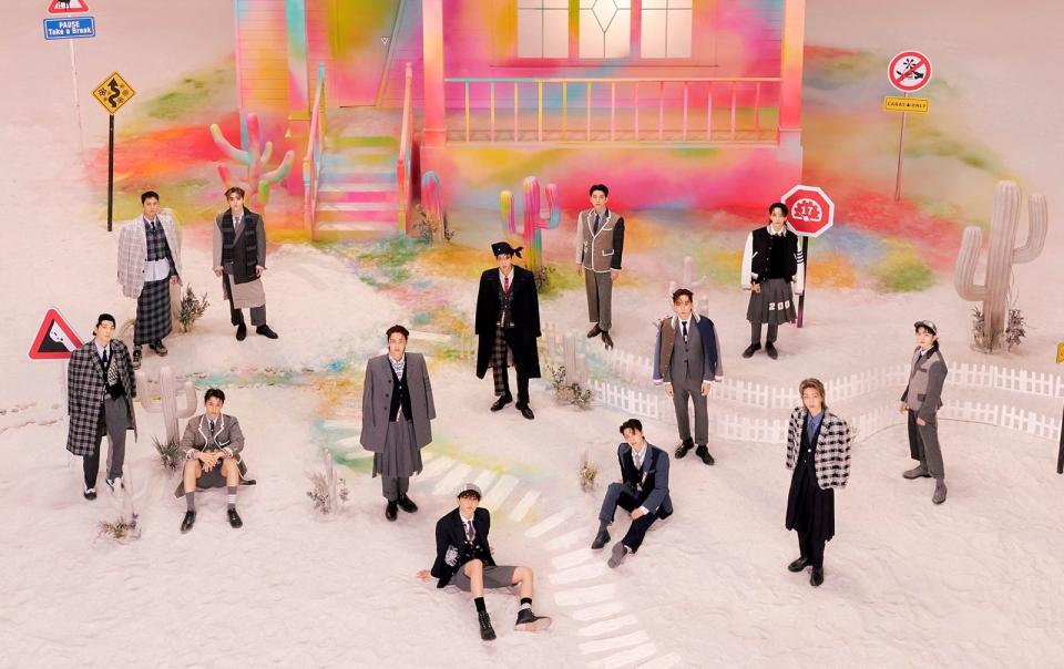 韓國男團SEVENTEEN推出精選輯新版本，卻發生專輯標價錯誤的爭議。（翻攝自X@pledis_17）