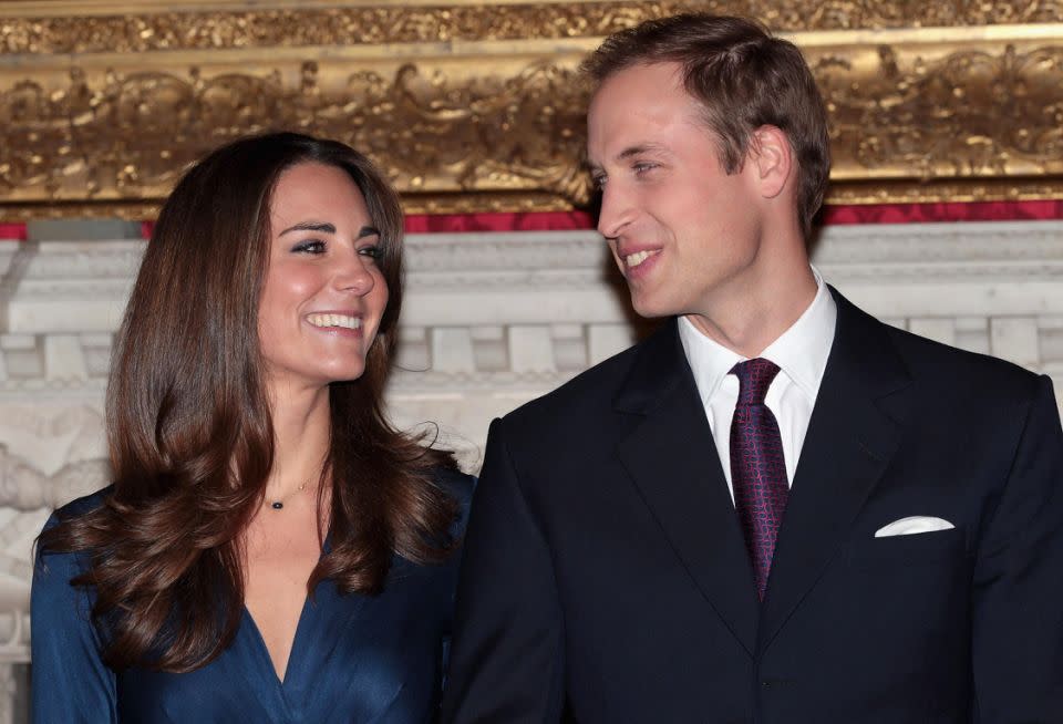 Smug lovebirds Kate and Wills kept their engagement a secret for a month before announcing it. Photo: Getty
