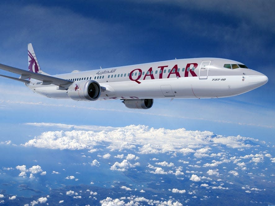 Rendering of a Qatar Airways Boeing 737 MAX 10.